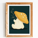 Mushroom Yellow Art Print