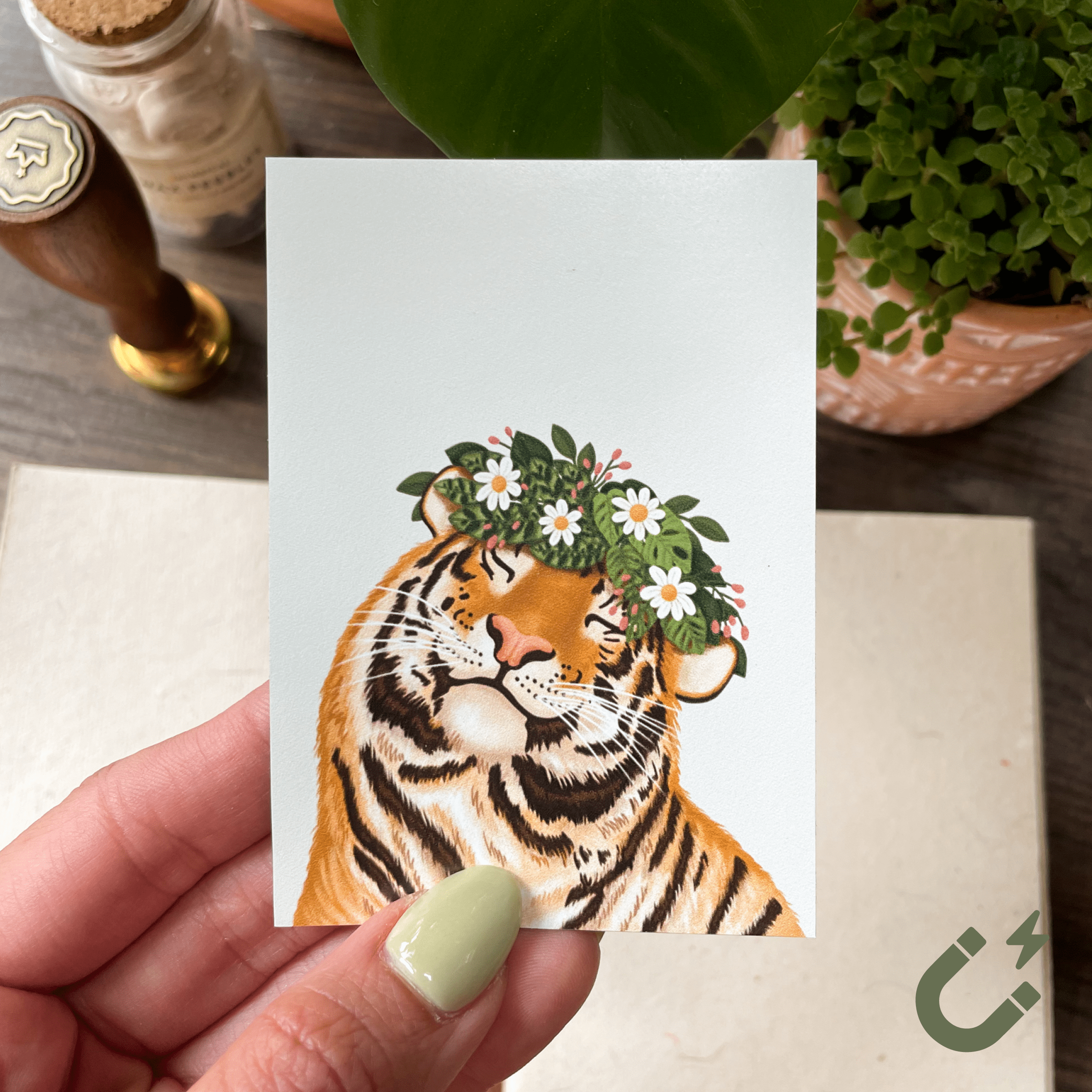 smiley tiger magnet