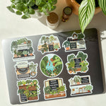 plant stickers on laptop as decorative sticker