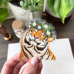 smiley tiger clear sticker